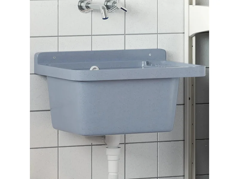 Lavabo pour montage murale gris 50x35x24 cm résine