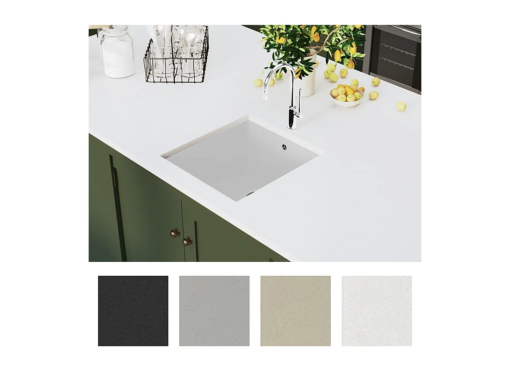 Évier de cuisine Granit Seul lavabo Blanc