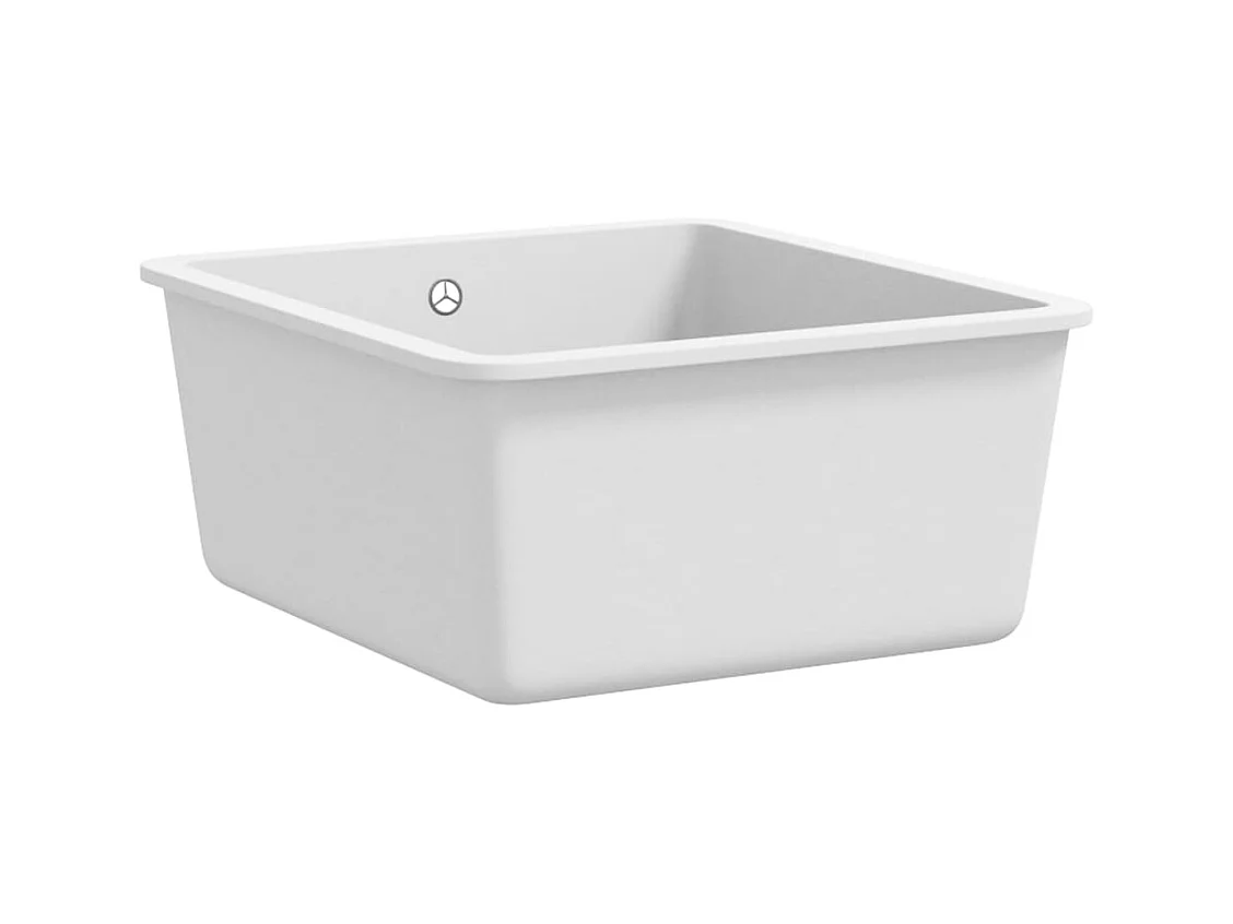 Évier de cuisine Granit Seul lavabo Blanc