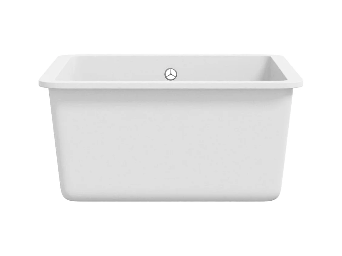 Évier de cuisine Granit Seul lavabo Blanc