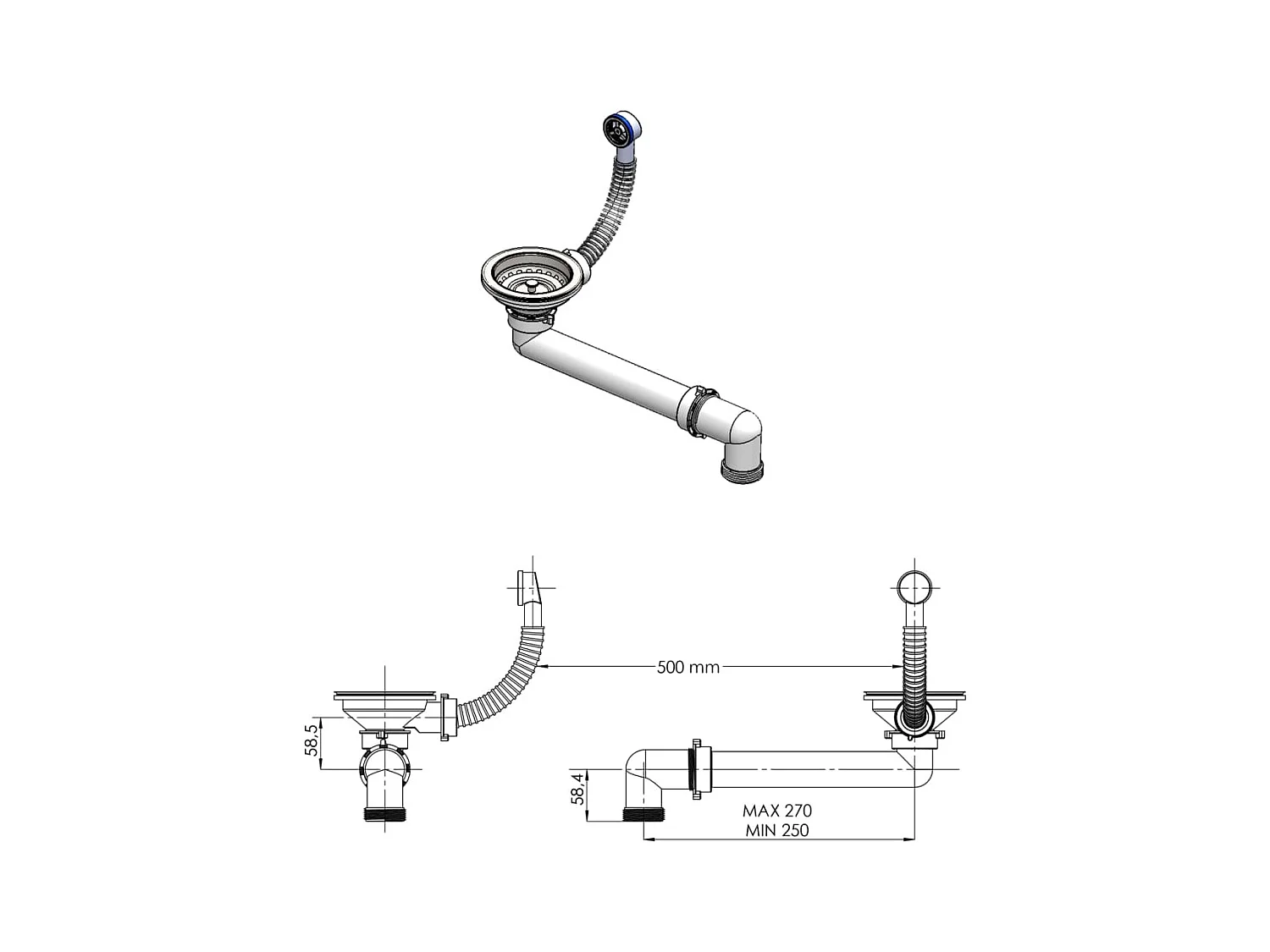 Évier de cuisine Granit Seul lavabo Blanc