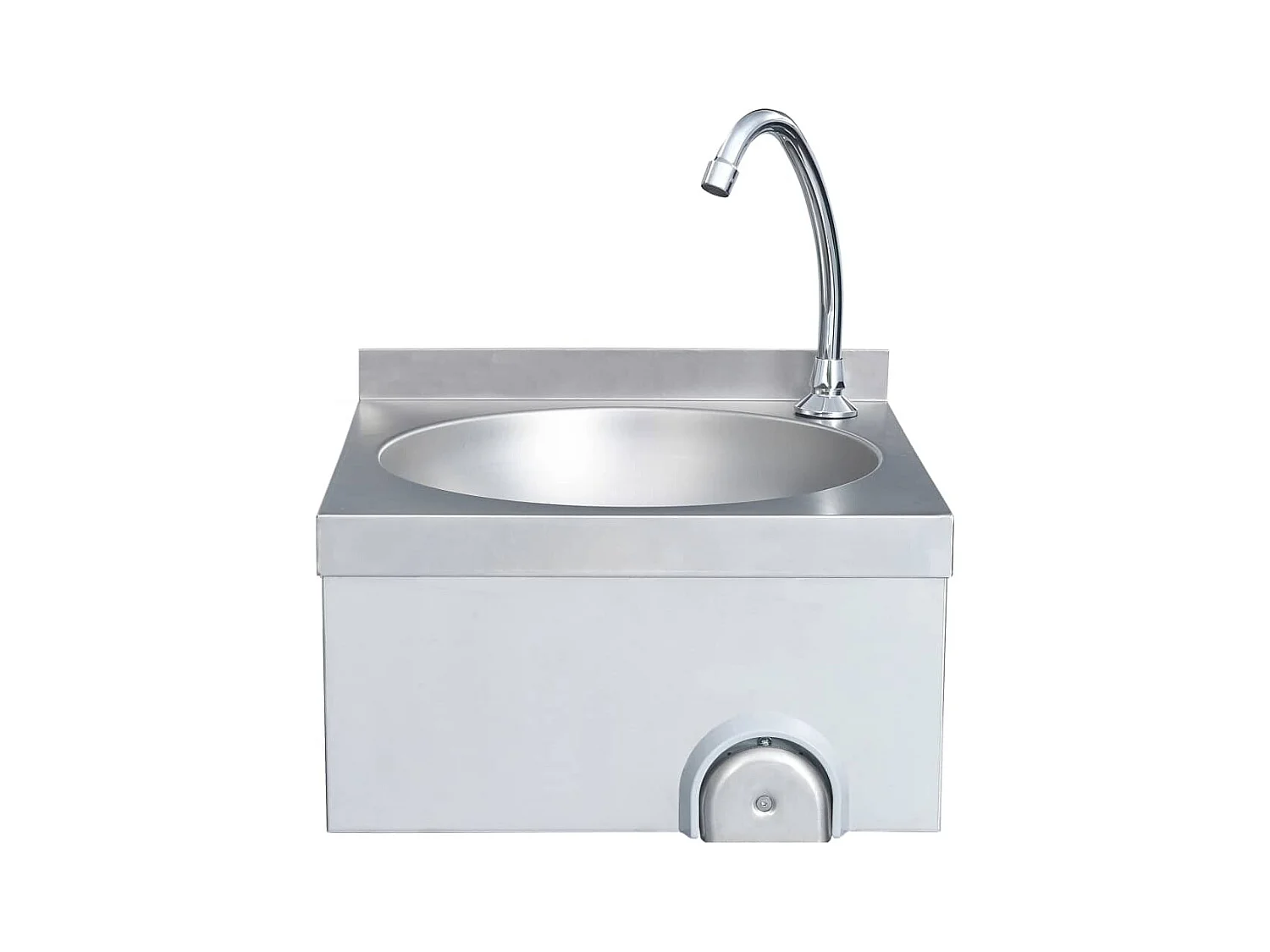 Wasbak van roestvrij staal met kraan en zeepdispenser