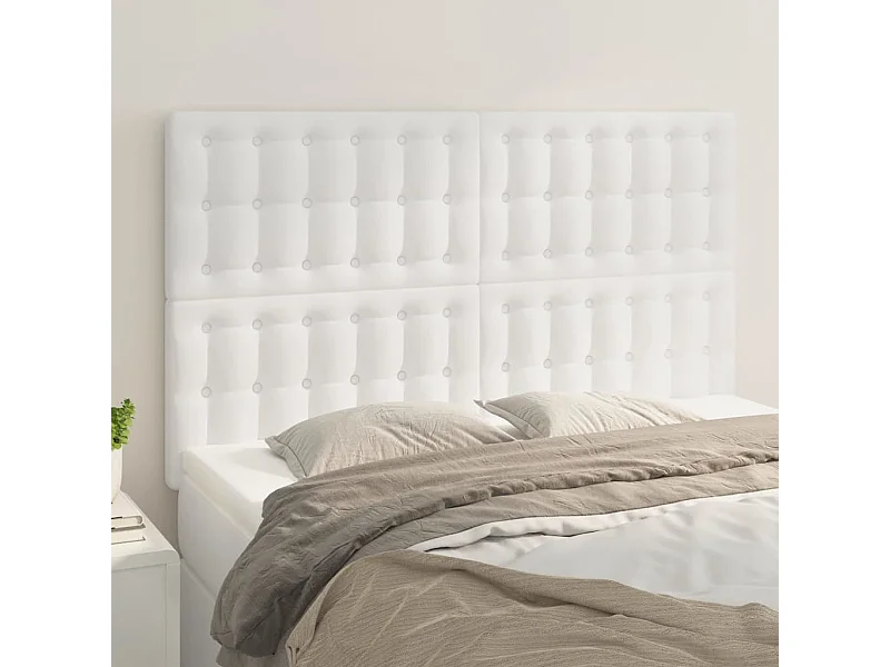 Têtes de lit 4 pcs Blanc 72x5x78/88 cm Similicuir