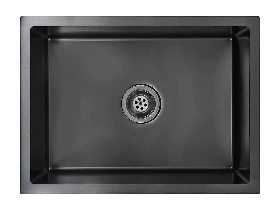 Lavello da cucina fatto a mano in acciaio inossidabile nero