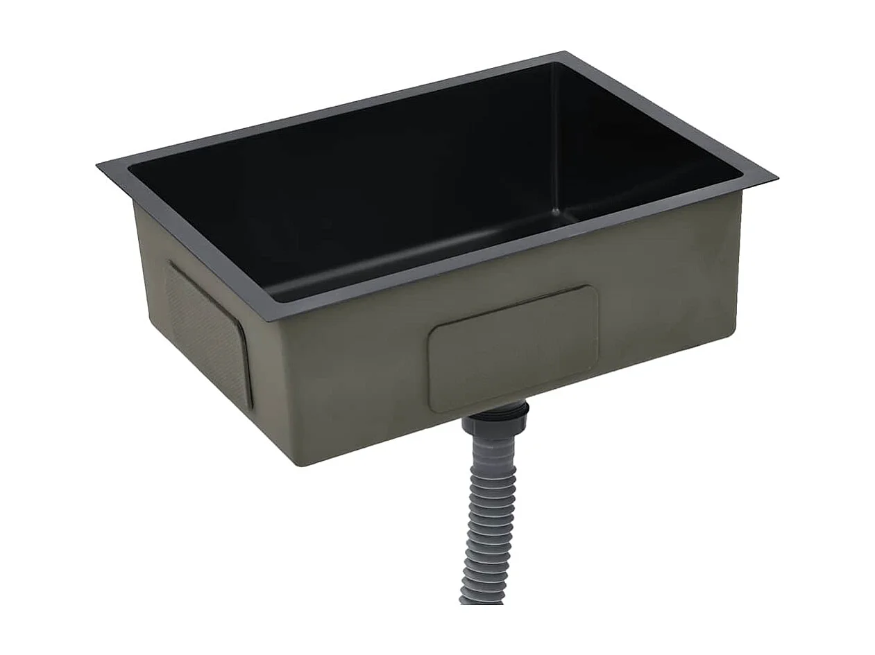 Lavello da cucina fatto a mano in acciaio inossidabile nero