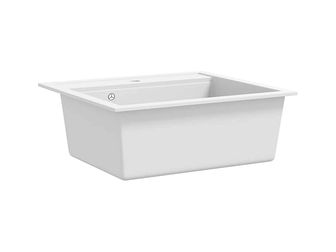 Fregadero de cocina de granito, fregadero individual, blanco