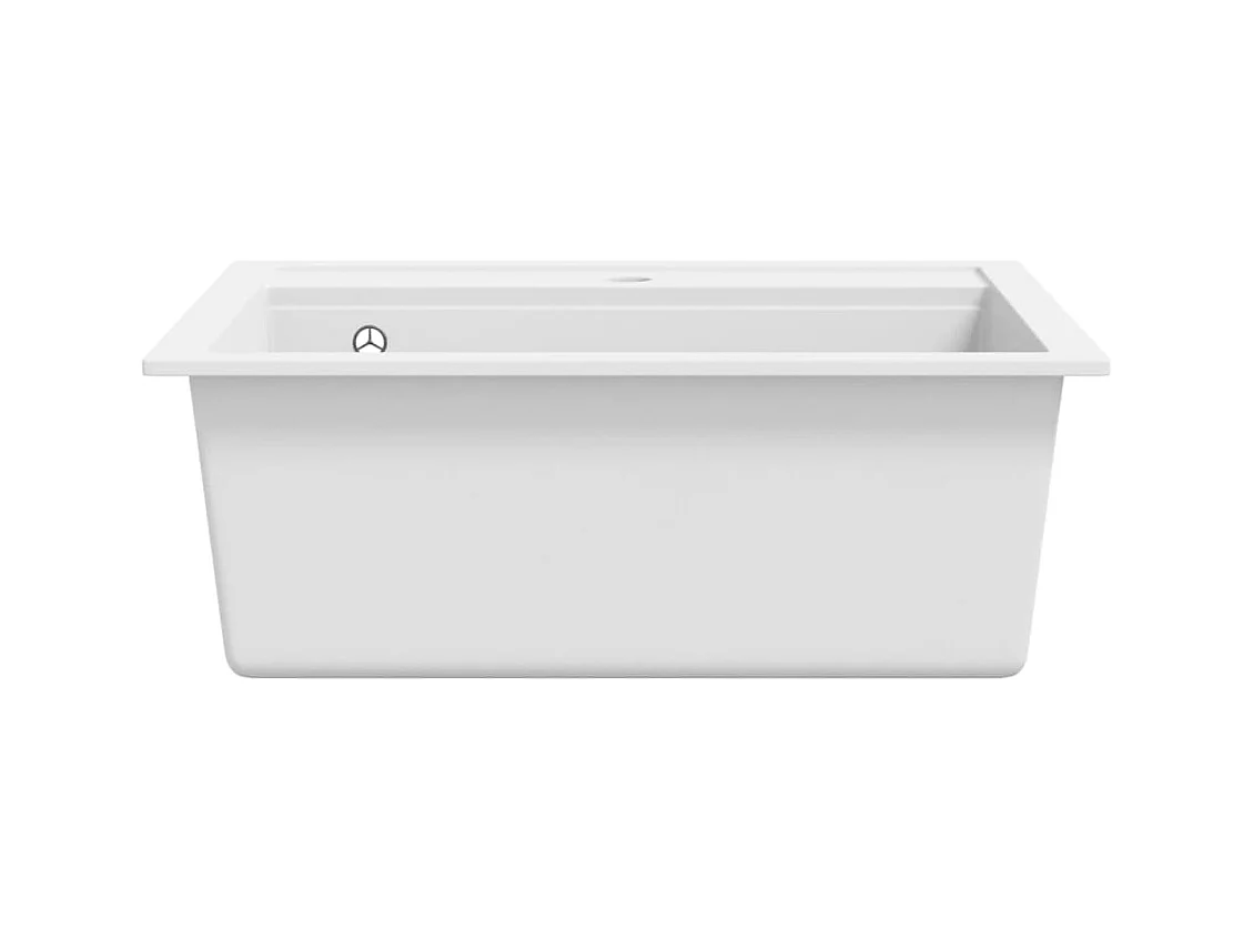 Fregadero de cocina de granito, fregadero individual, blanco