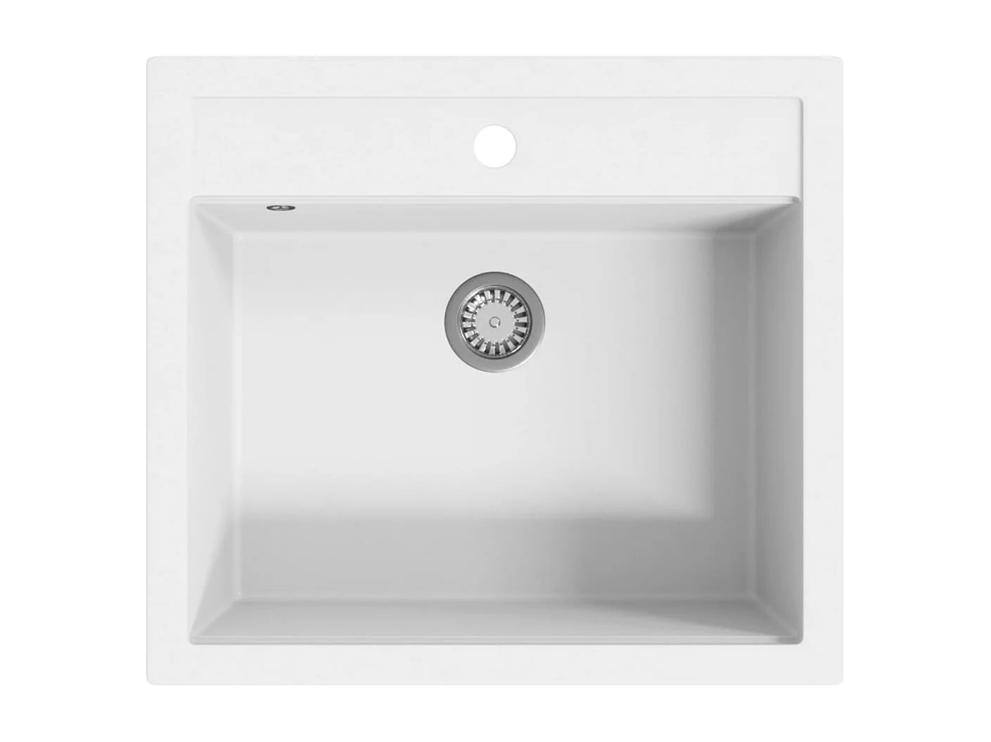 Fregadero de cocina de granito, fregadero individual, blanco