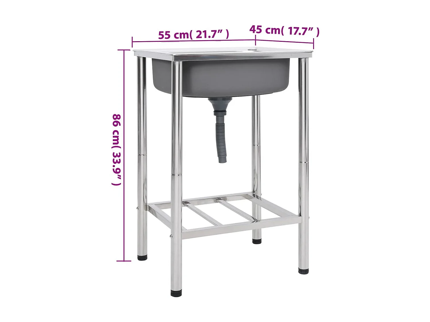 Évier de camping Seul lavabo Acier inoxydable