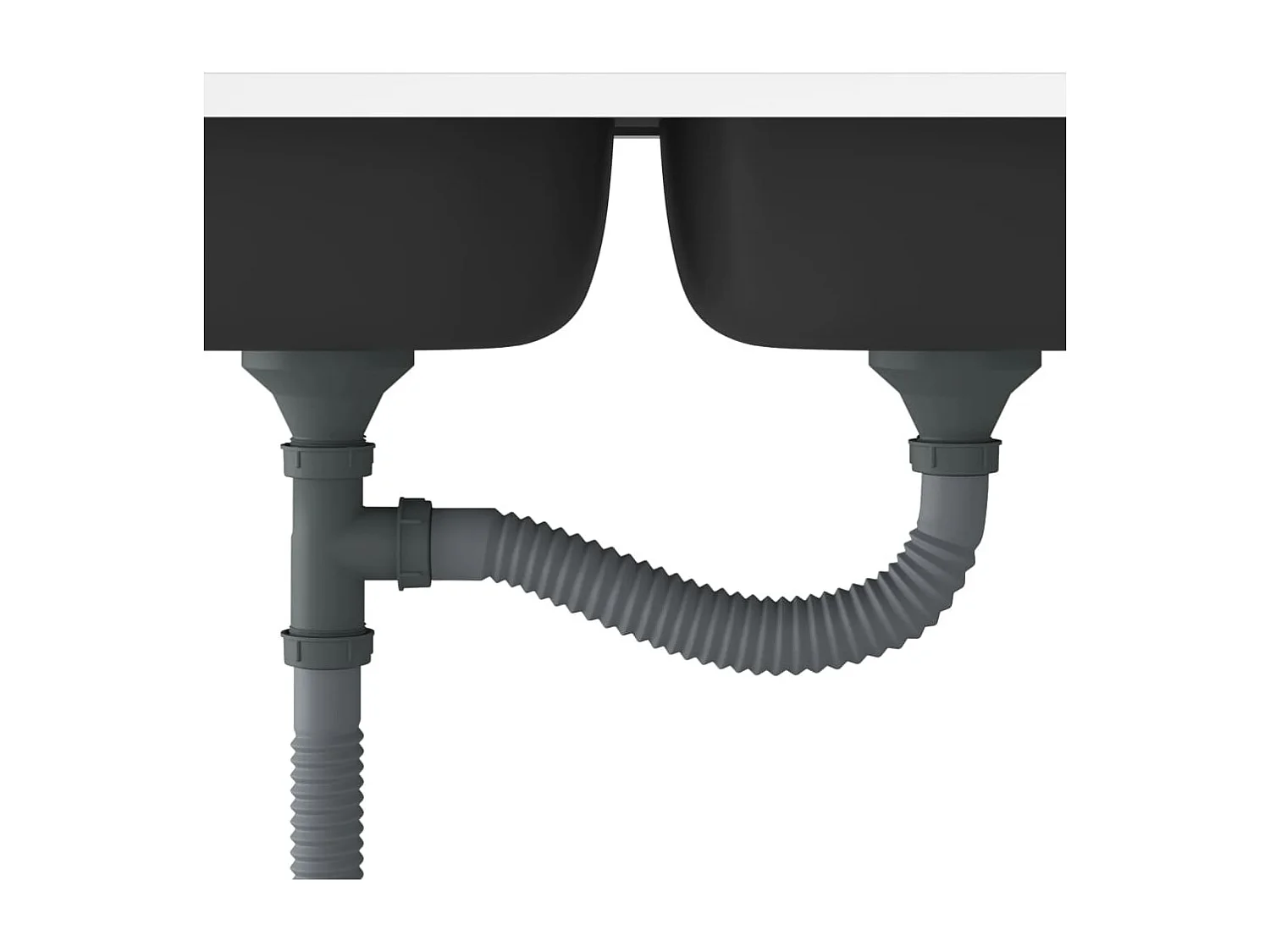 Silber Doppelspüle Küchenspüle 1200x500x155 mm Edelstahl