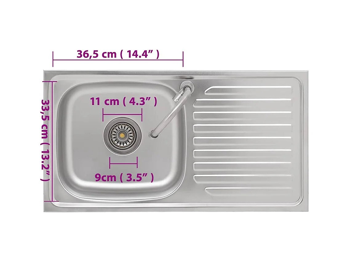 Campingspoelbak Enkele spoelbak met kraan Roestvrij staal