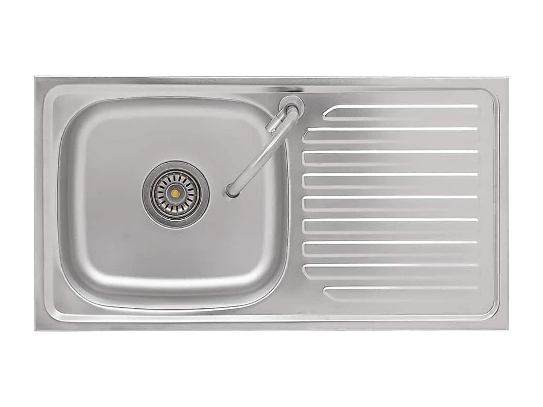 Fregadero de camping individual con grifo de acero inoxidable