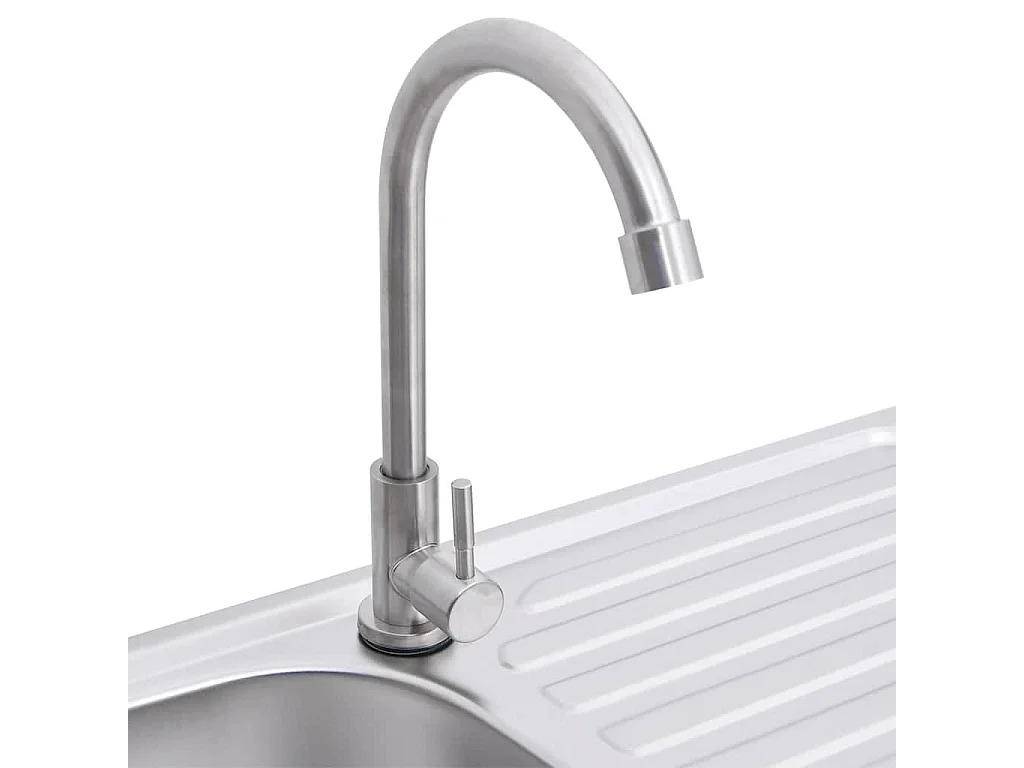 Fregadero de camping individual con grifo de acero inoxidable