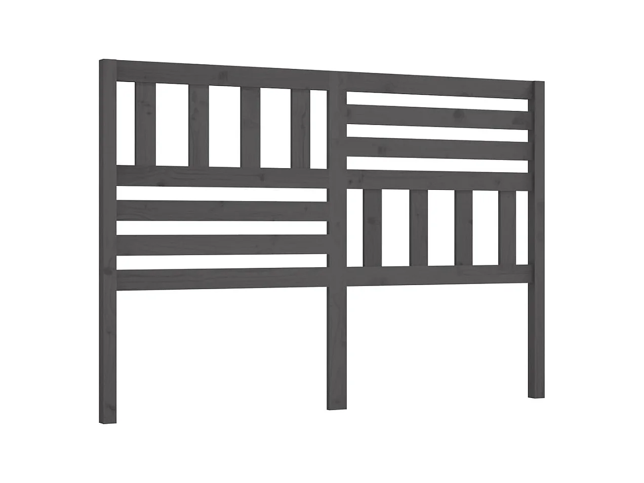 Grijs hoofdbord 156x4x100 cm Massief grenenhout