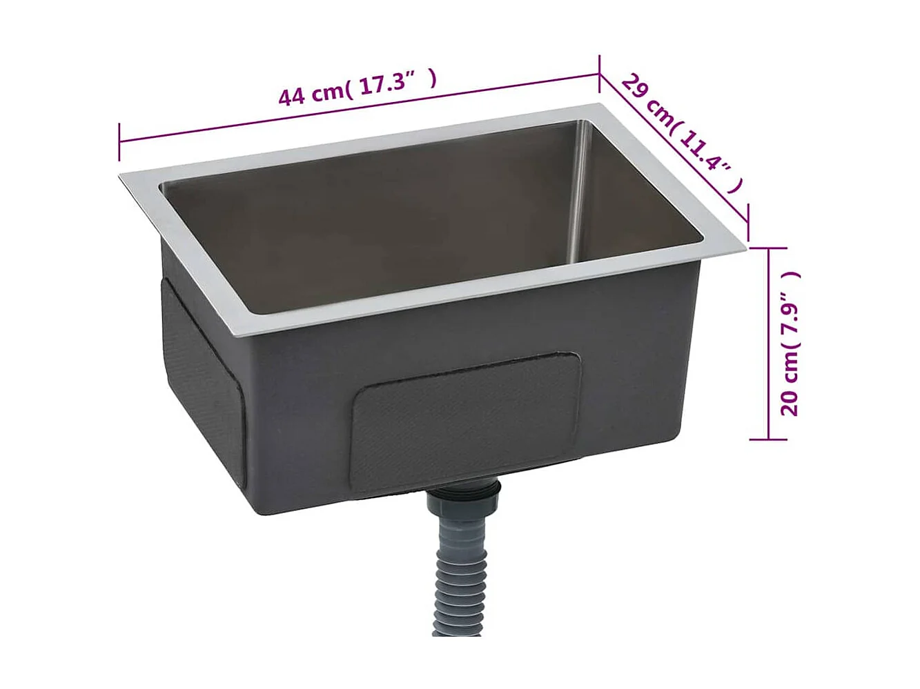 Handgemaakte keukengootsteen roestvrij staal