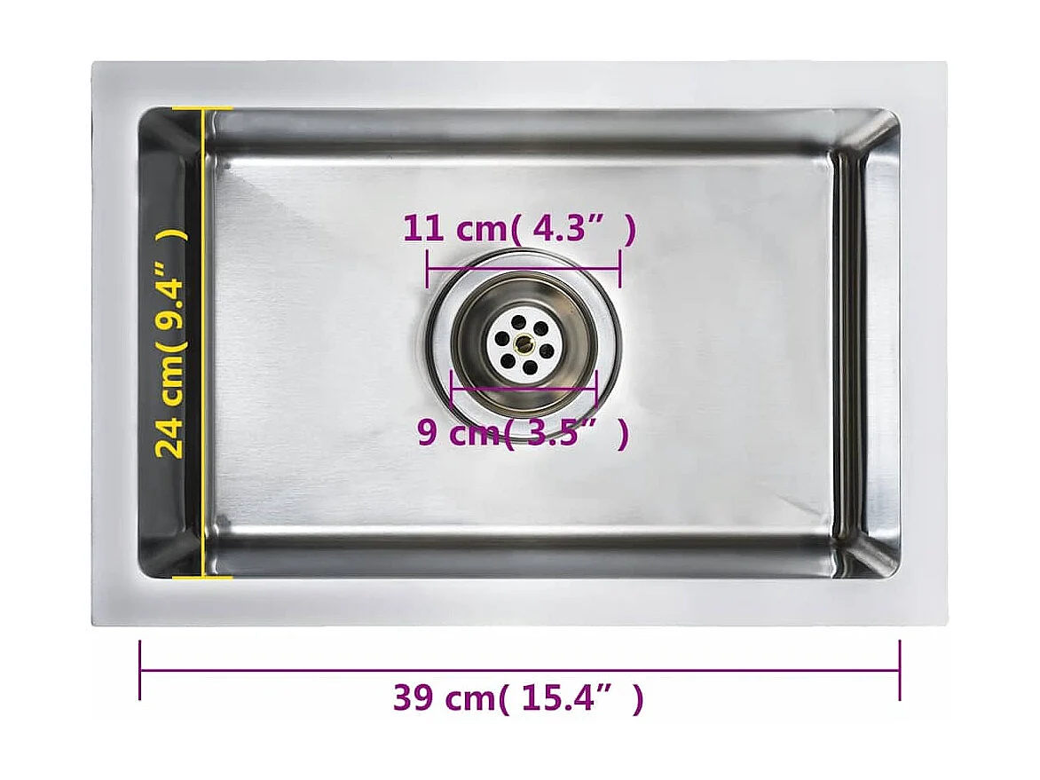 Handgemaakte keukengootsteen roestvrij staal