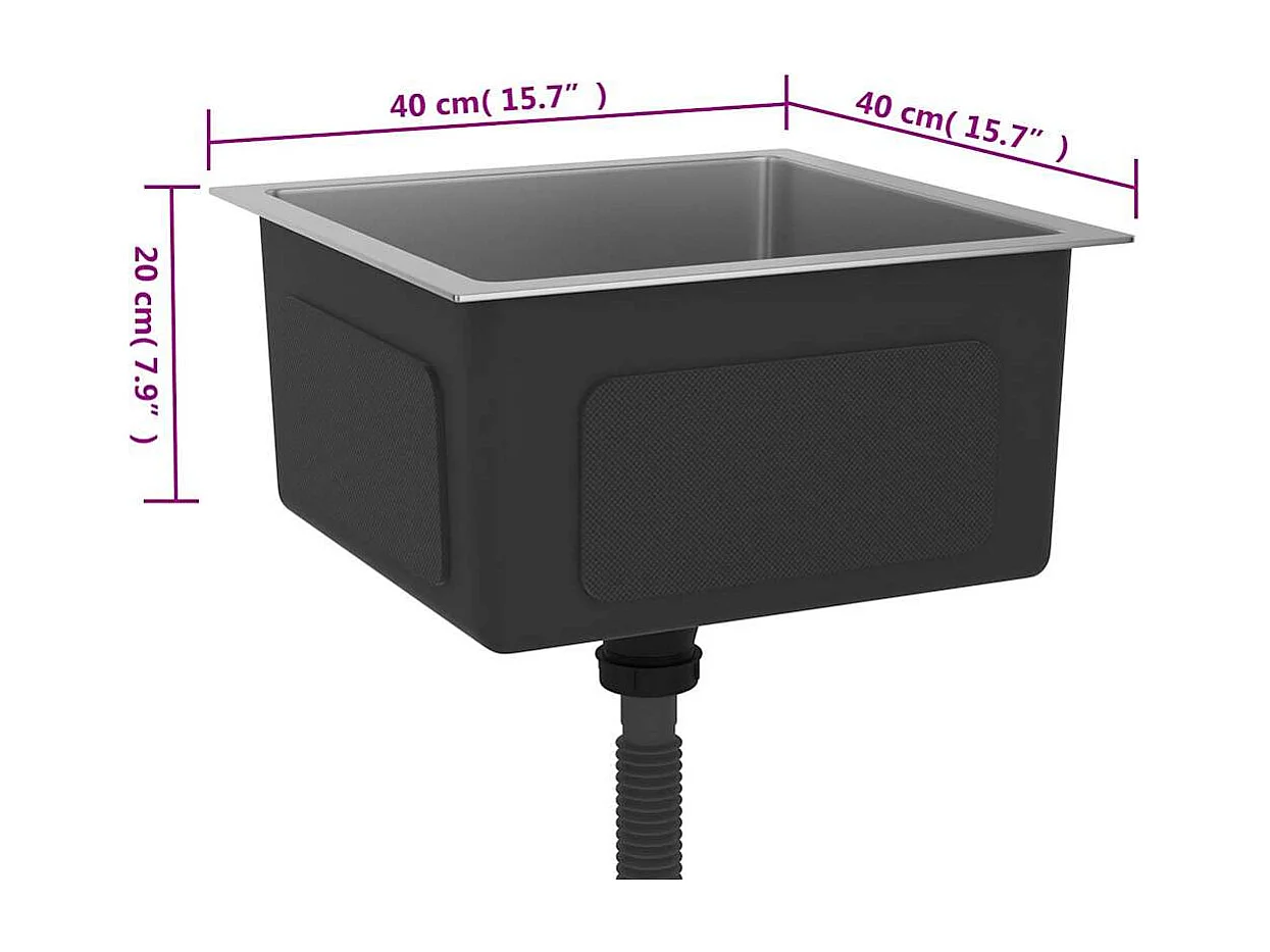Handgemaakte keukengootsteen roestvrij staal