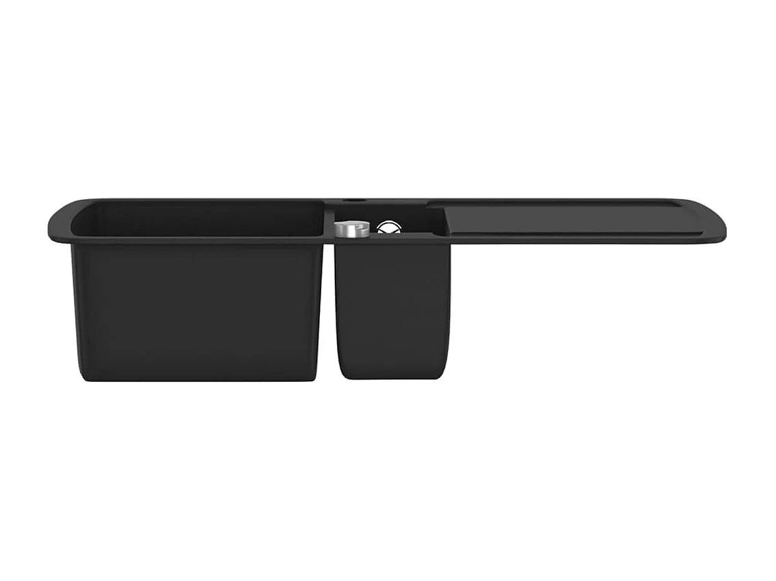 Évier de cuisine en granit Double bac Noir