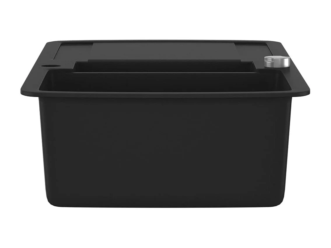 Évier de cuisine en granit Double bac Noir