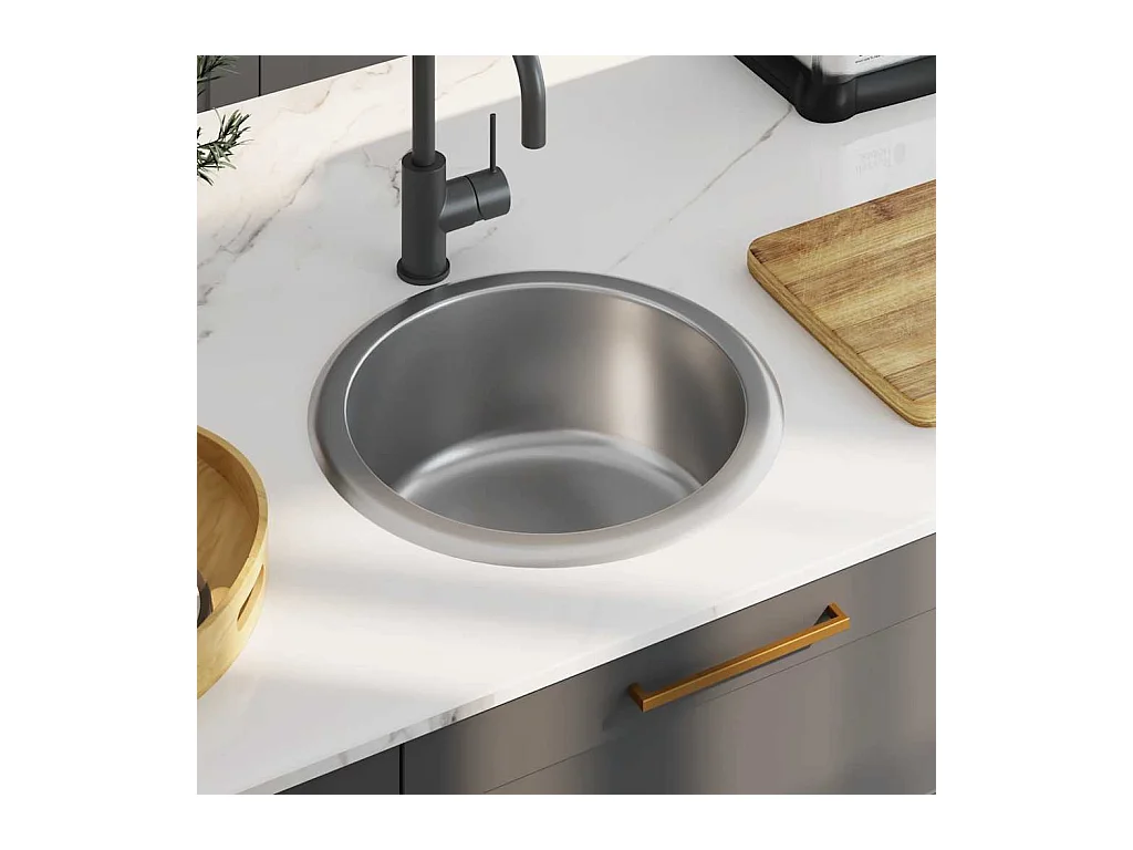 Keukenspoelbak met zeef en sifon RVS