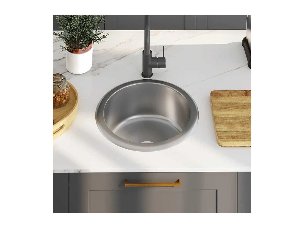 Keukenspoelbak met zeef en sifon RVS