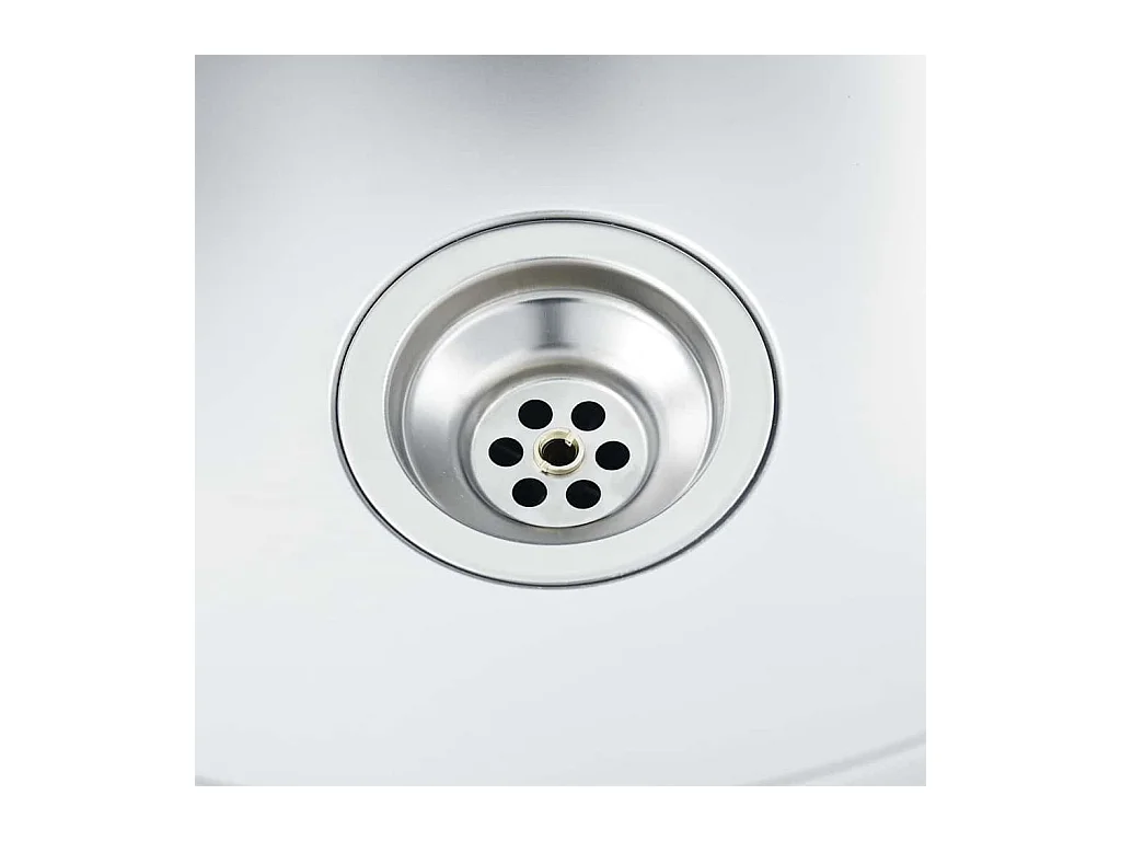 Keukenspoelbak met zeef en sifon RVS