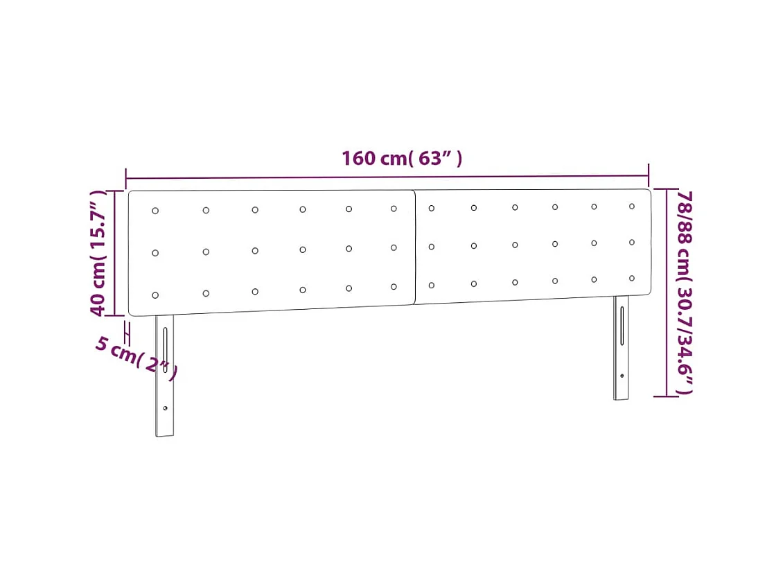 Hoofdborden 2 stuks Donkergrijs 80x5x78/88 cm Stof