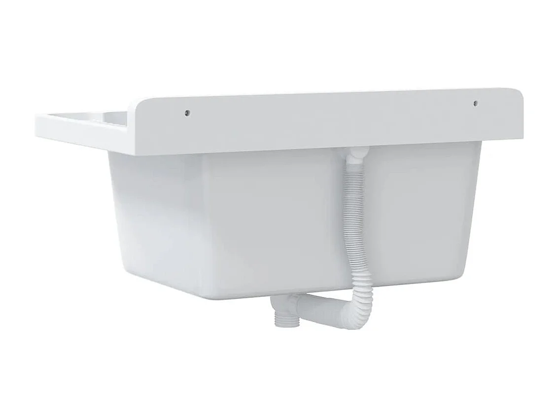 Fregadero de pared, blanco, 60x40x28 cm, resina