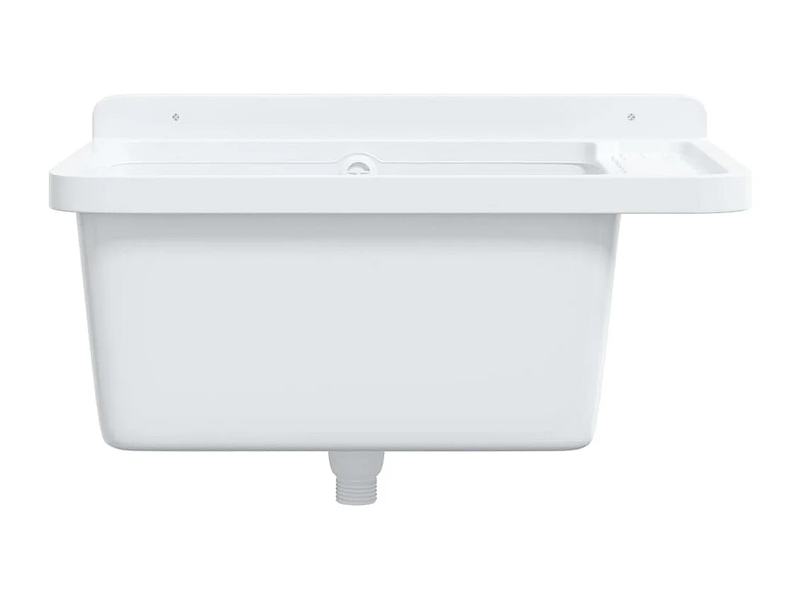 Fregadero de pared, blanco, 60x40x28 cm, resina