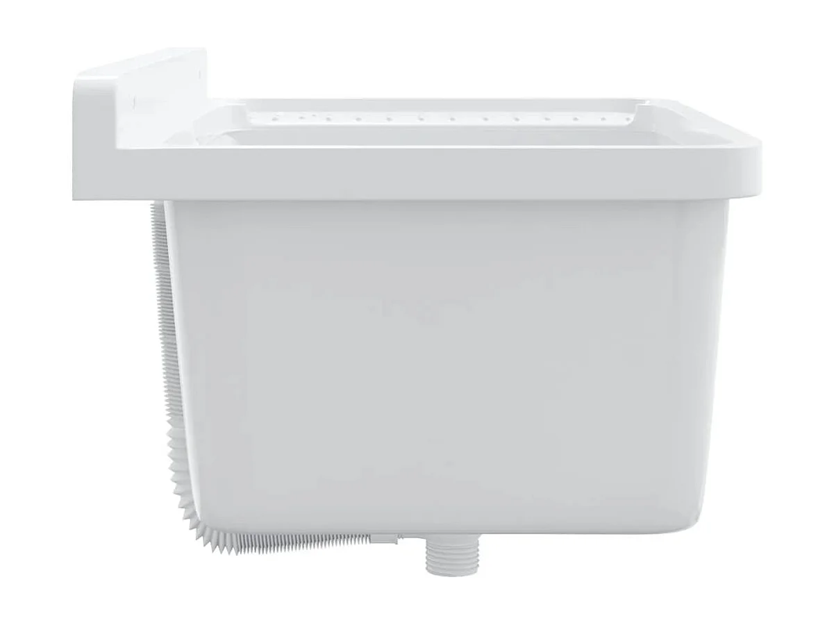 Fregadero de pared, blanco, 60x40x28 cm, resina