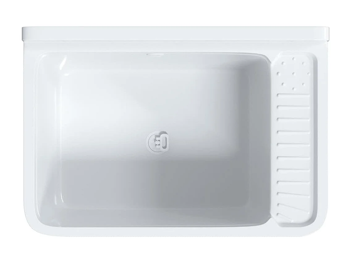 Fregadero de pared, blanco, 60x40x28 cm, resina