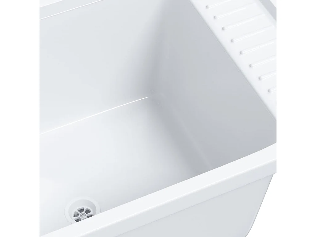 Fregadero de pared, blanco, 60x40x28 cm, resina