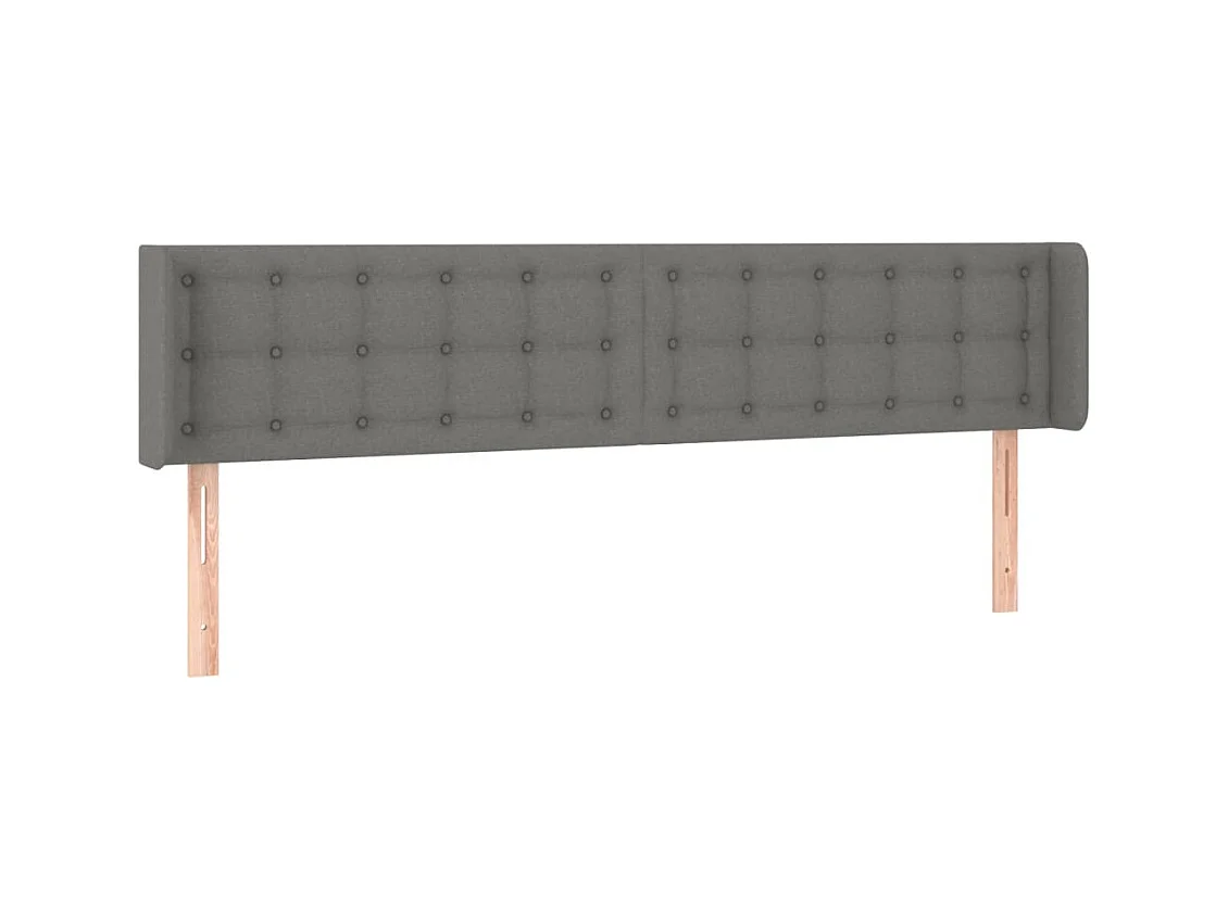 Tête de lit à LED Gris foncé 203x16x78/88 cm Tissu