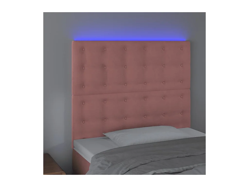 Tête de lit à LED Rose 80x5x118/128 cm Velours