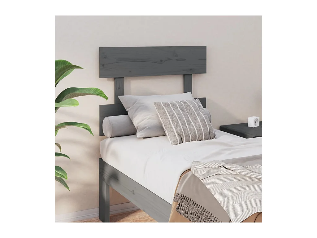 Grijs hoofdbord 93,5x3x81 cm Massief grenenhout