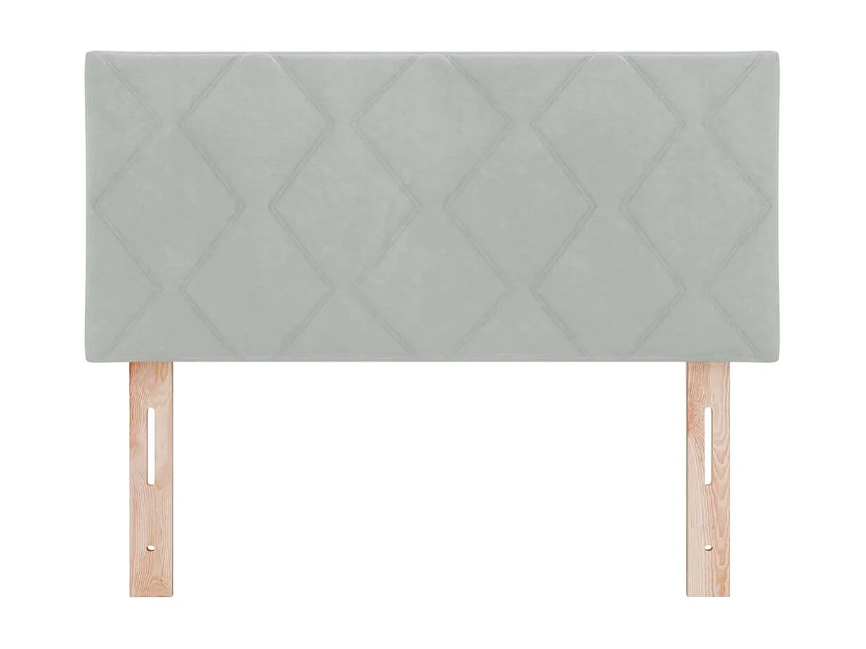 Tête de Lit LED Géométrique Gris clair 90 cm Velours