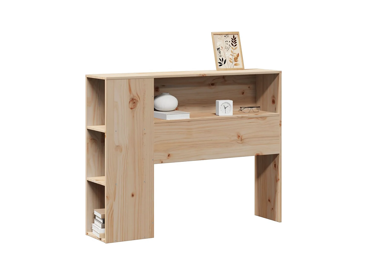 Testiera con contenitore 100 cm in legno massello di pino