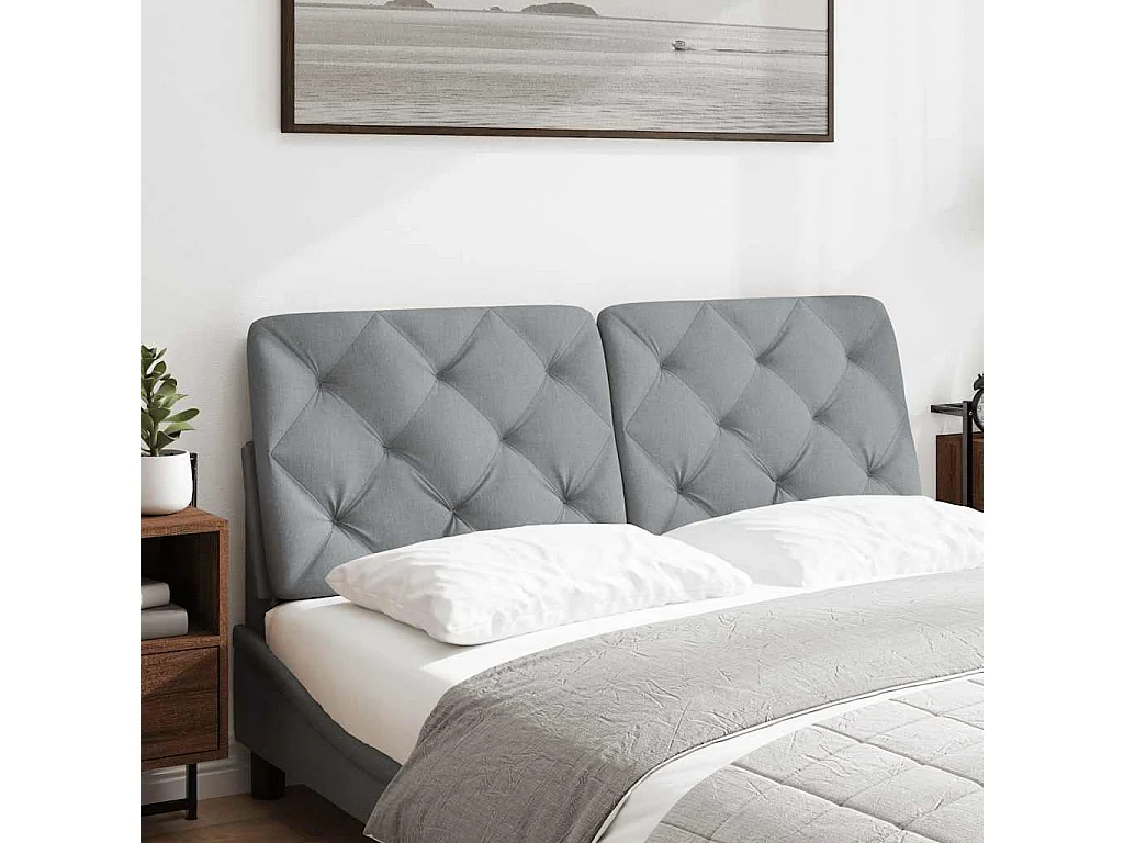 Cojín cabecero tela gris claro 140 cm