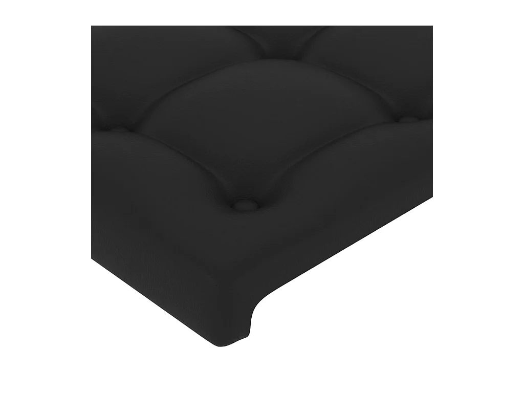 Hoofdbord met vleugels Zwart 203x16x118/128 cm Kunstleer