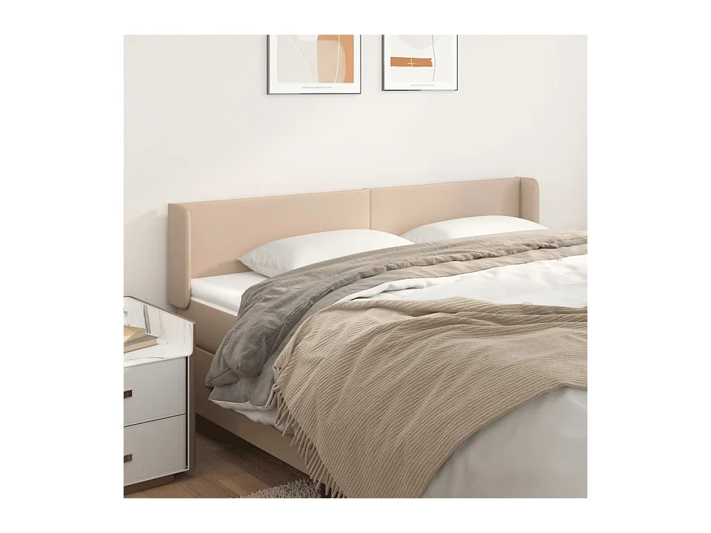 Cabecero con alas Cappuccino 203x16x78/88 cm Piel sintética