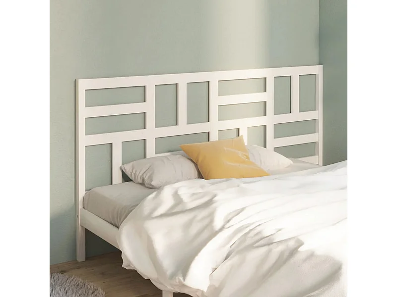 Cabecero blanco 206x4x104 cm Madera maciza de pino