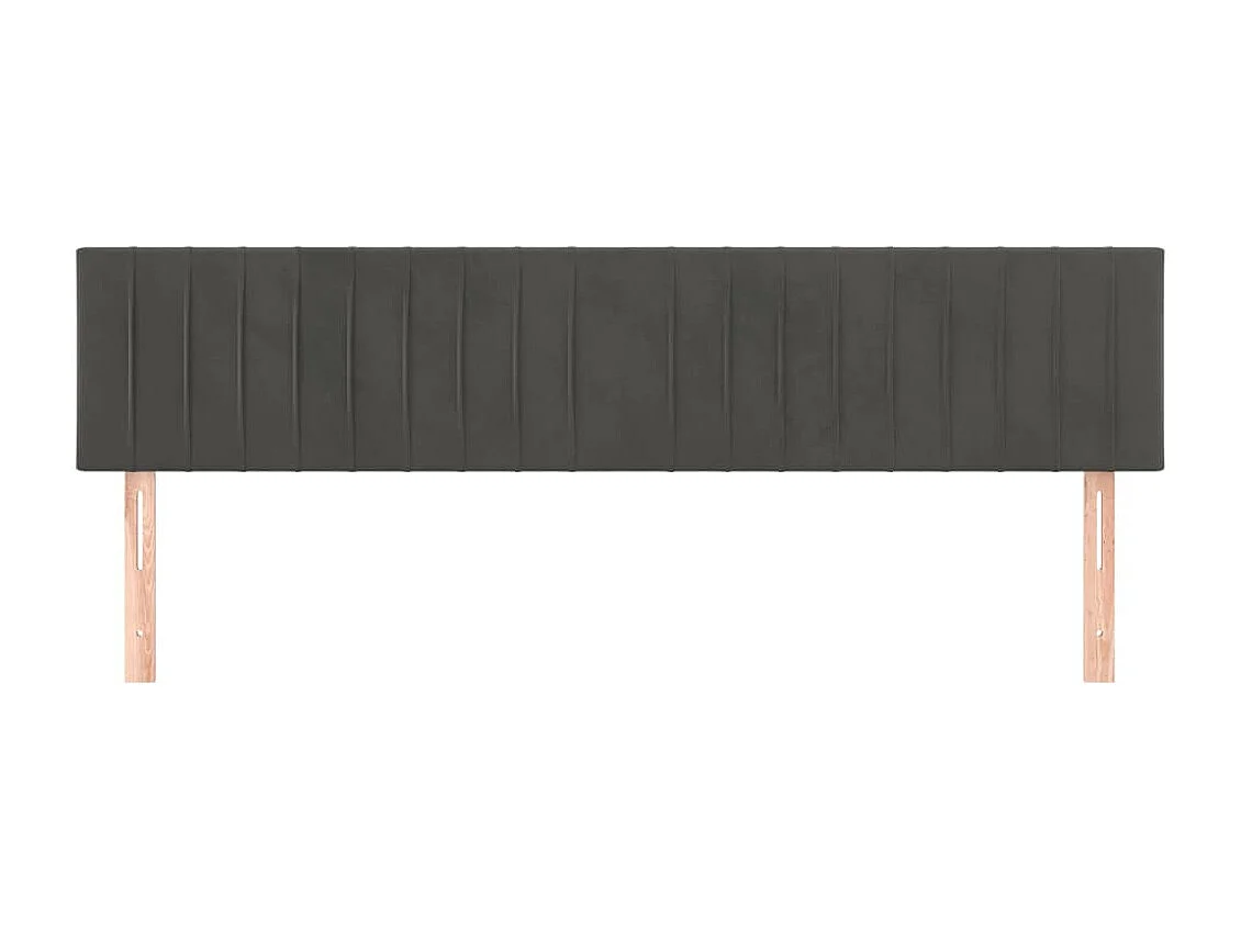 Testiere 2 pz Grigio Scuro 90x5x78/88 cm Velluto