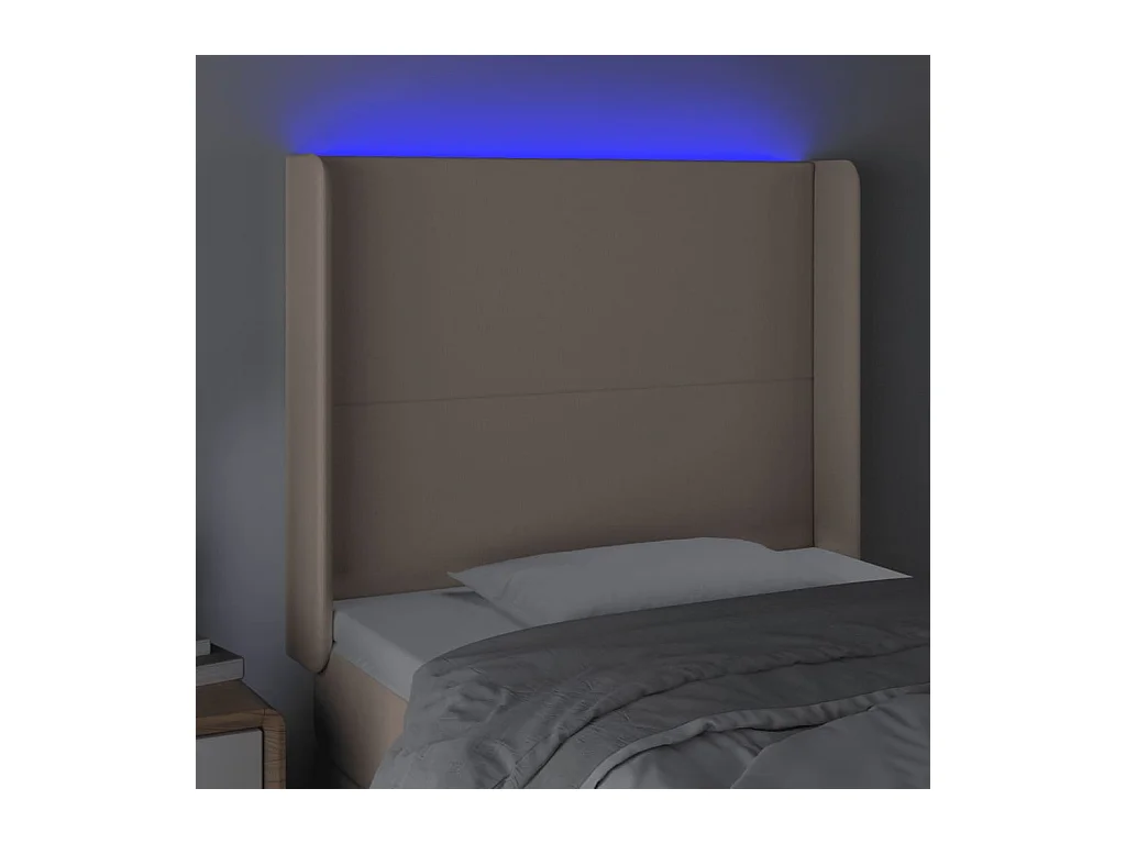 LED-Kopfteil Cappuccino 93x16x118/128 cm Kunstleder