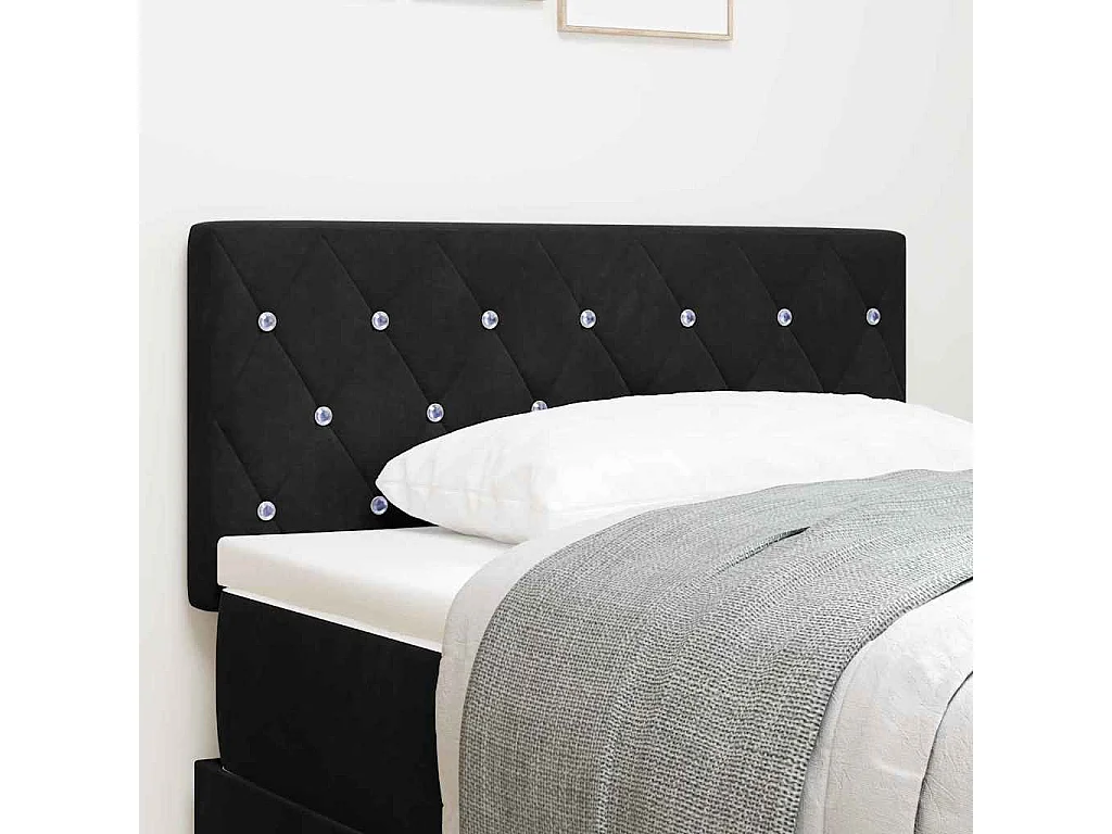 Tête de Lit en Velours Argyle Noir 100 cm Velours