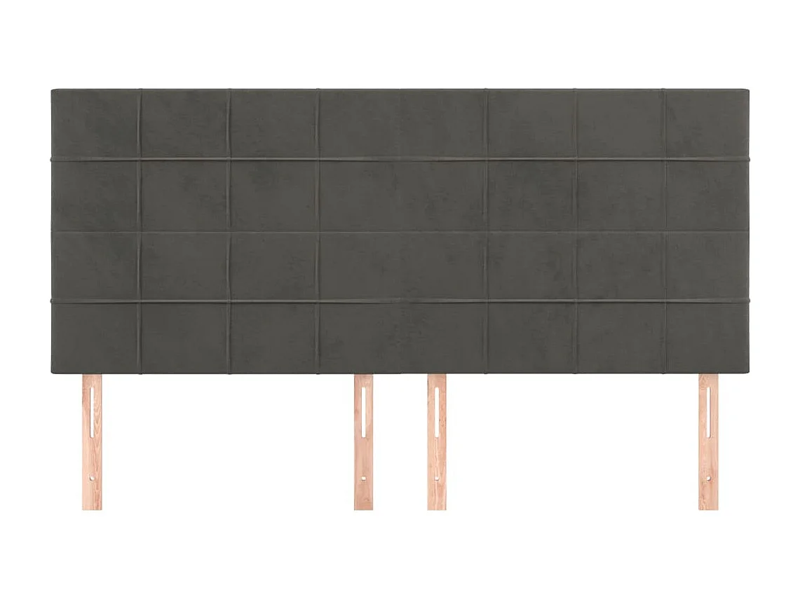Têtes de lit 4 pcs Gris foncé 80x5x78/88 cm Velours