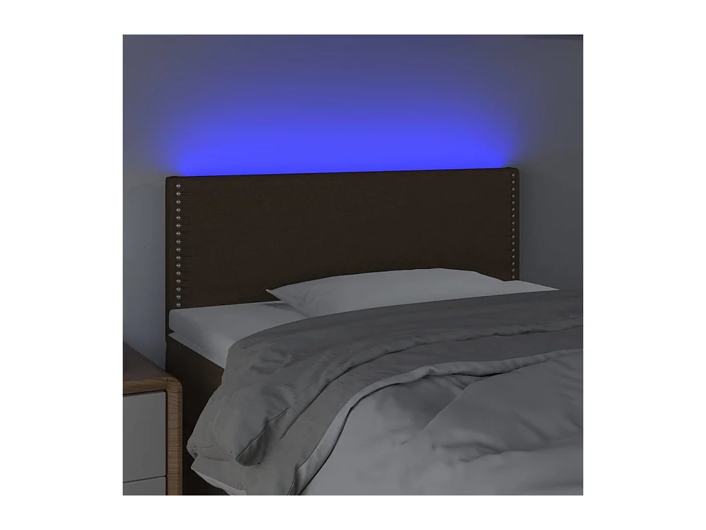 Cabecero LED Marrón Oscuro 80x5x78/88 cm Tela