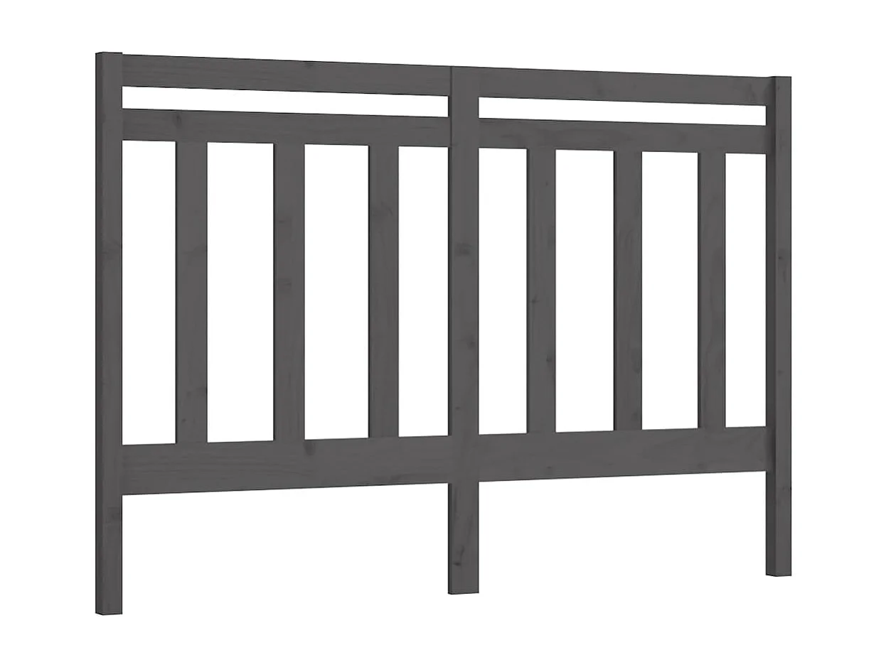 Grijs hoofdbord 126x4x100 cm Massief grenenhout
