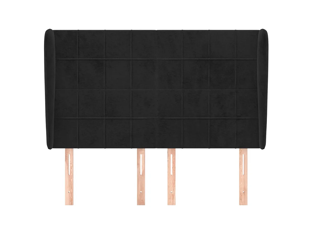 Cabecero con alas Negro 147x23x118/128 cm Terciopelo