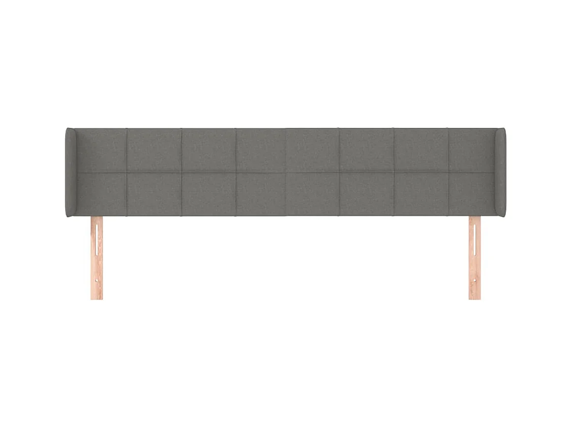 Kopfteil mit Flügeln Dunkelgrau 163x16x78/88 cm Stoff