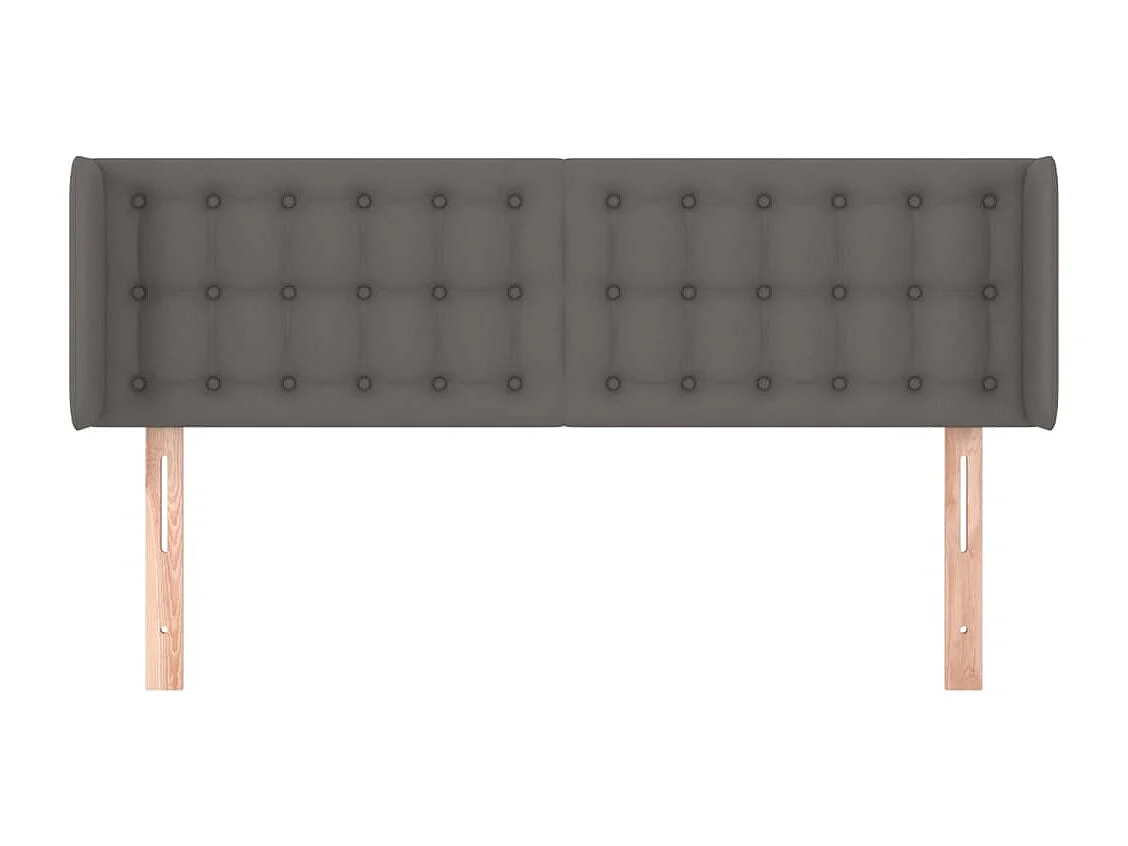 Testiera con ali Grigio 147x16x78/88 cm Ecopelle